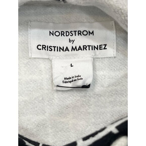 Nordstrom BY CRISTINA MARTINEZ BLACK AND WHITE GEOMETRIC HOODIE WITH POCKETS - S - Picture 6 of 8